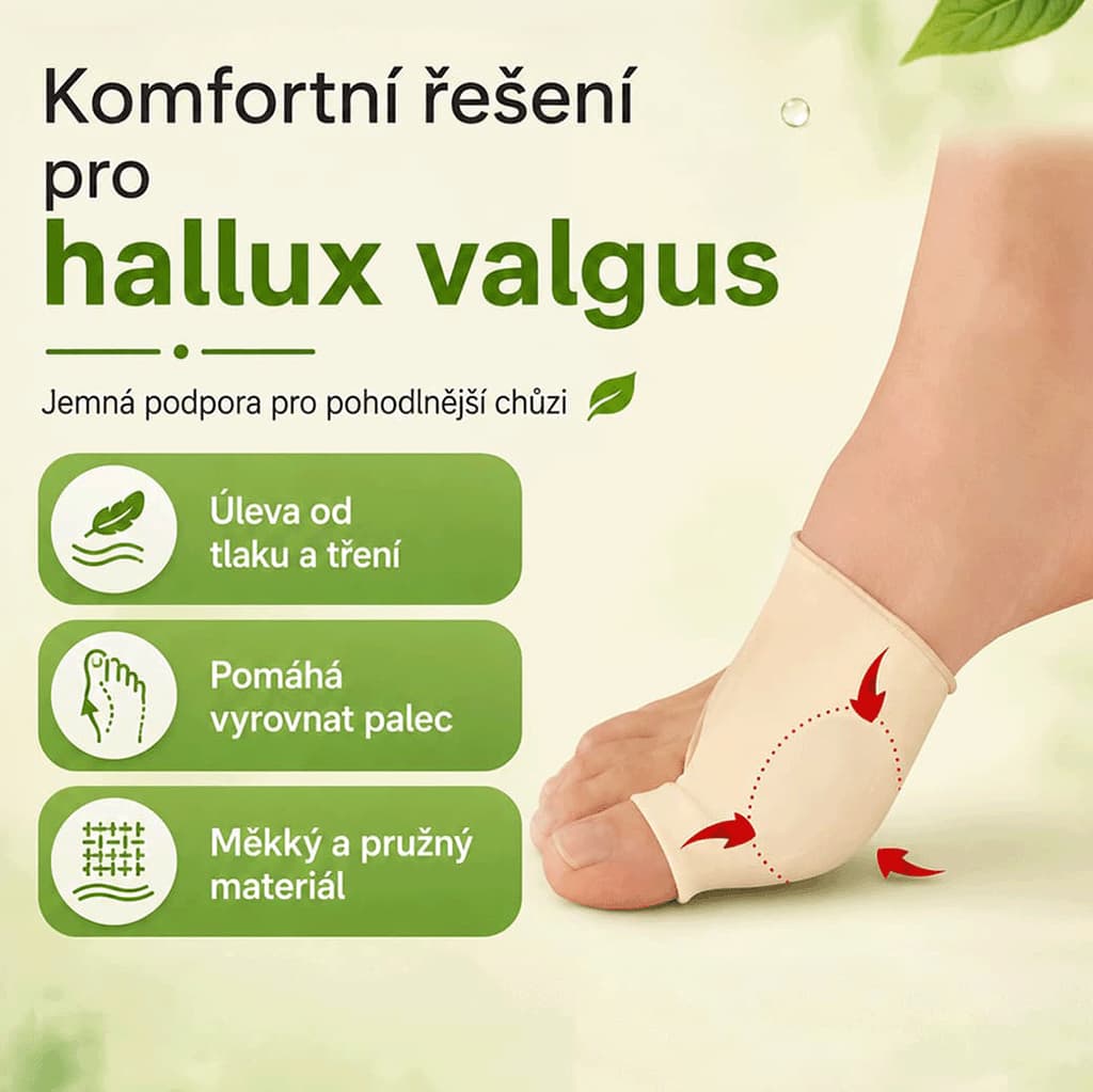 Elastické ponožky na hallux valgus na noční nošení